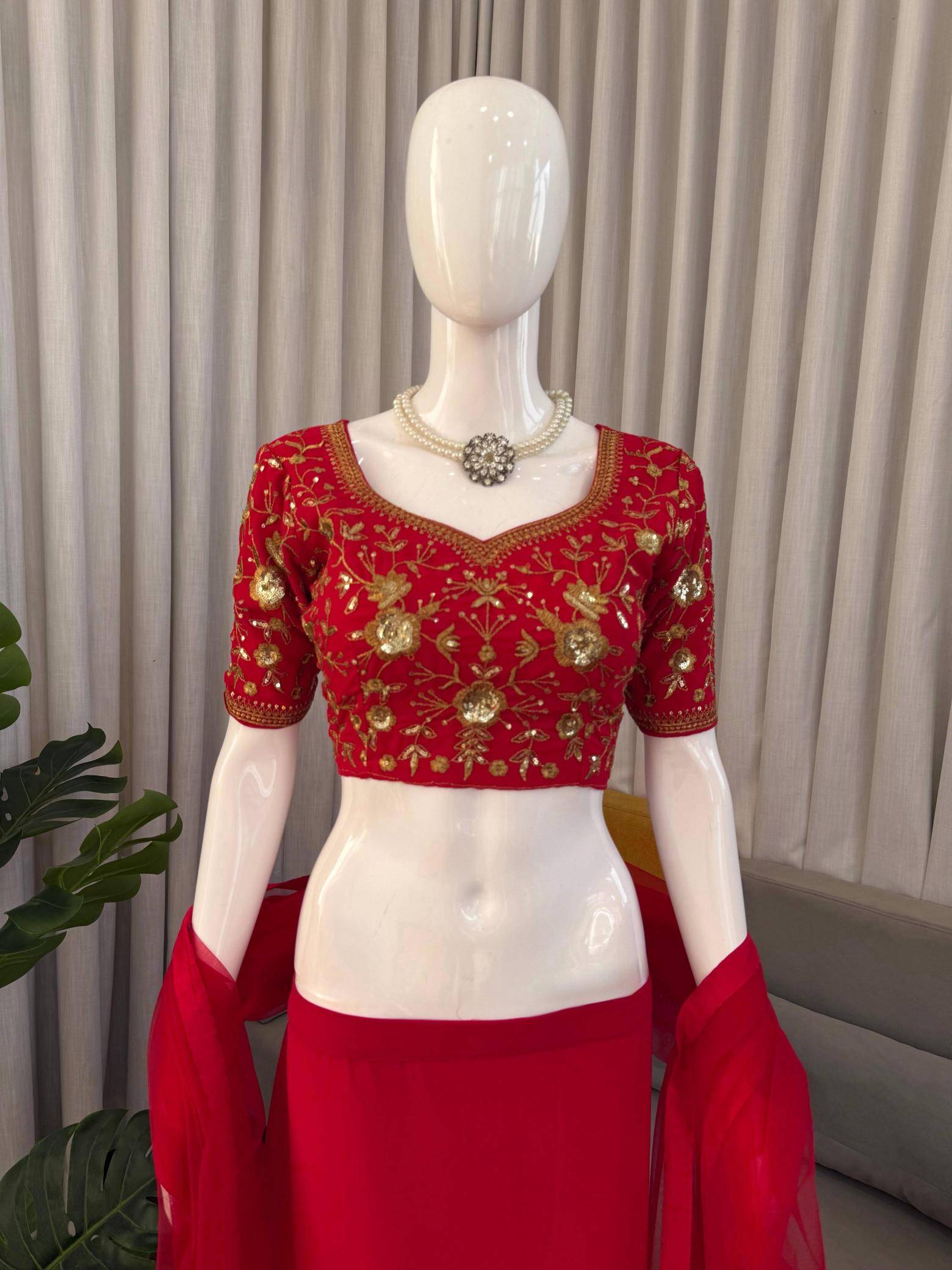 Heavy Boutique Collection QRC 390 Gorgette Designer lehenga choli suppliers